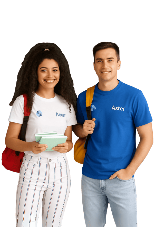 pareja aster con libros